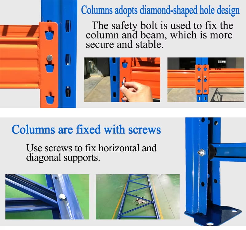 Heavy duty pallet racking detail display